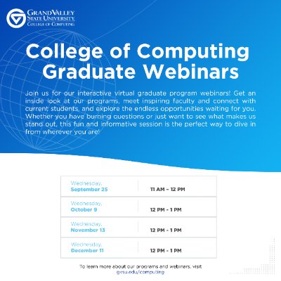 College of Computing Graduate Programs Webinar